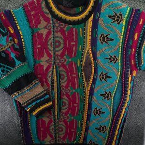 COOGI Pure New Wool Sweater Colorful Pullover Knit Soft XL Adult Crew Neck